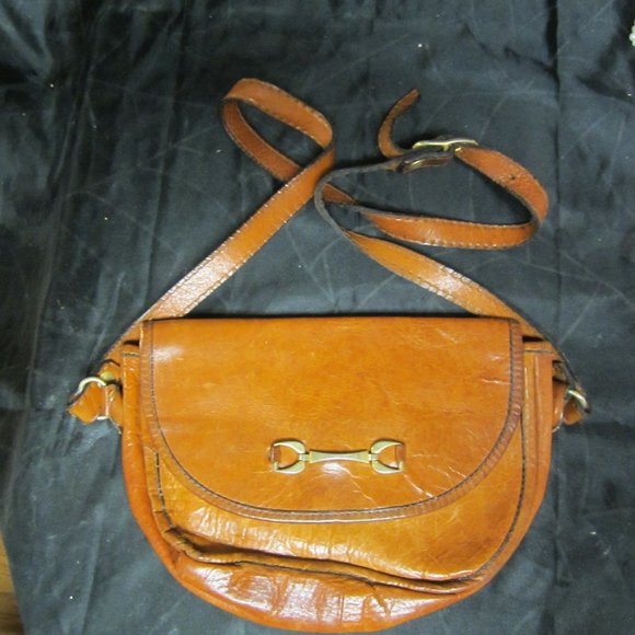 VINTAGE SMALL LEATHER BAG MADE IN ITALY EXPRESSLY - Picture 1 of 7